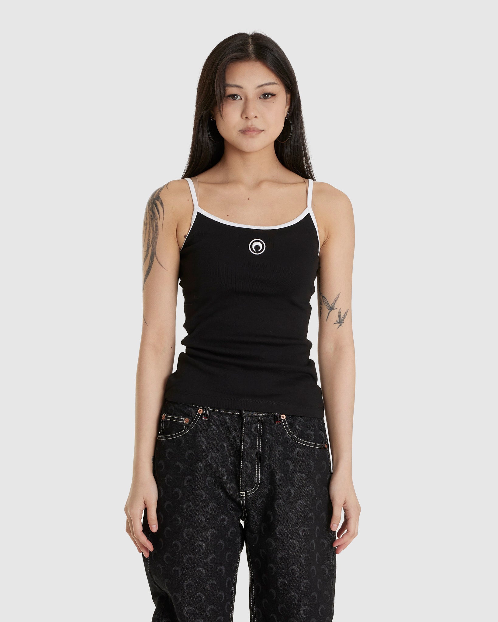 MARINE SERRE Moon Logo Ribbed Jersey Strap Top – Chinatown Country