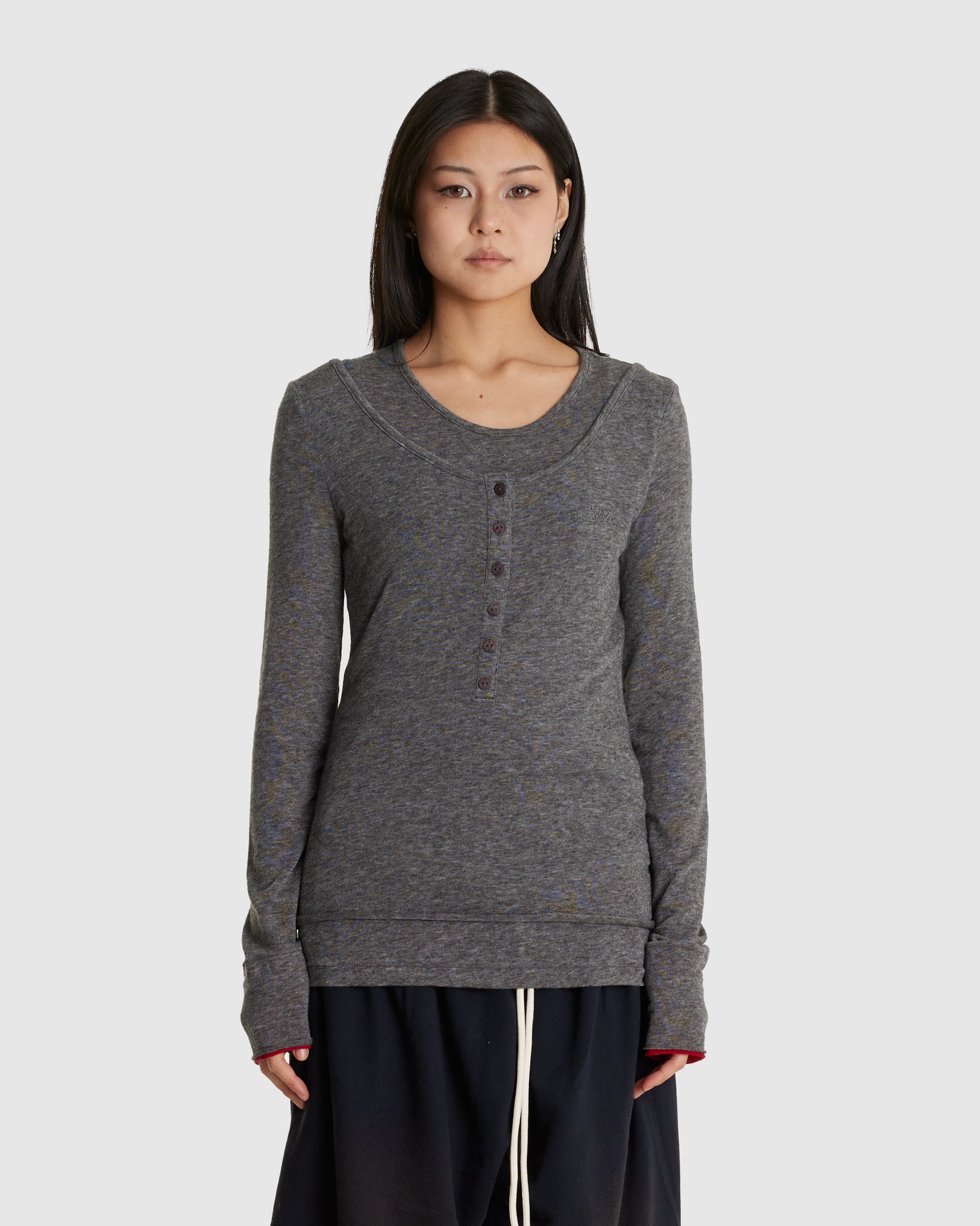 Layered Henley Lounge Tee Grey – Chinatown Country Club