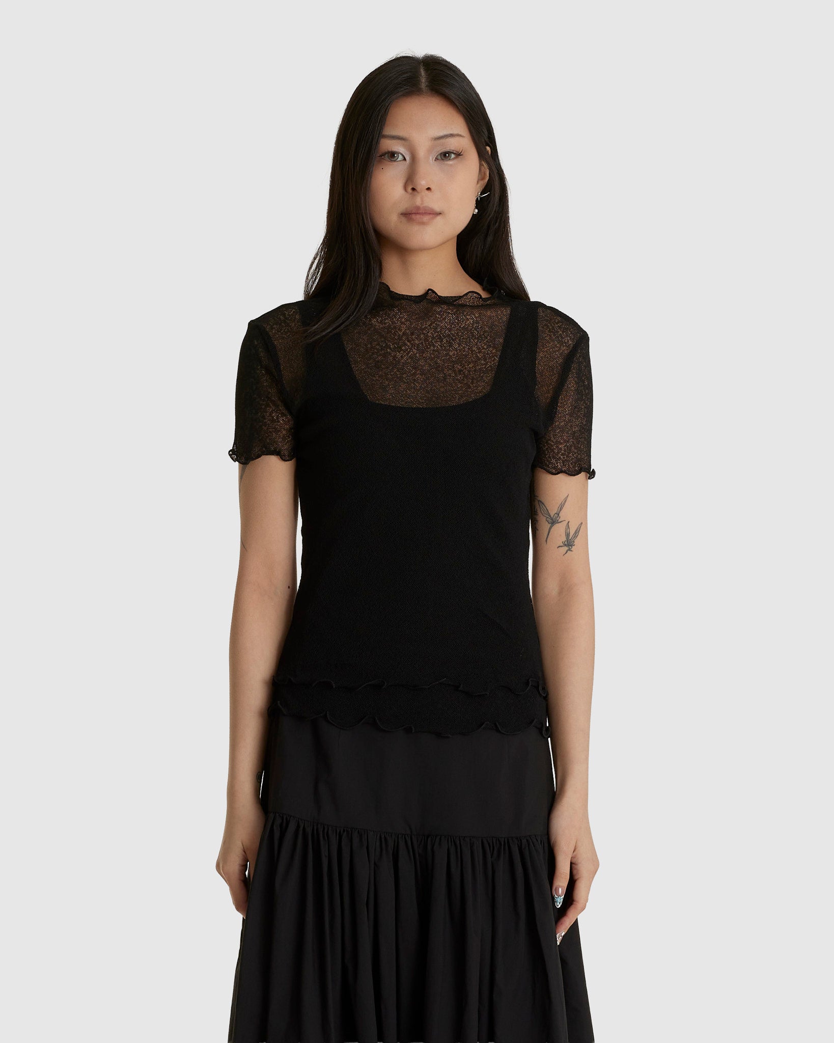 Two Layered Net Dress Black – Chinatown Country Club