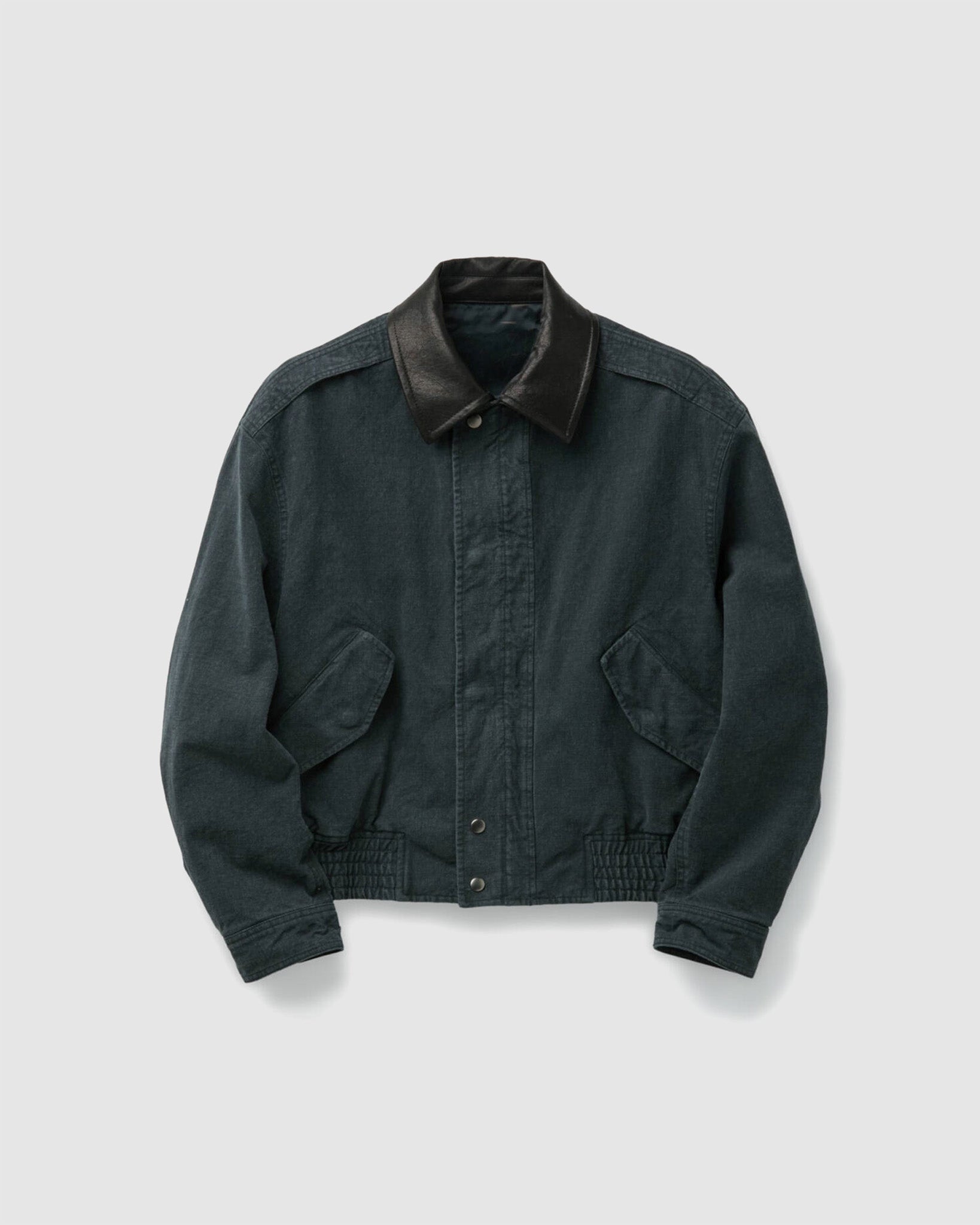 Leather Collar Washed Cationised Bomber