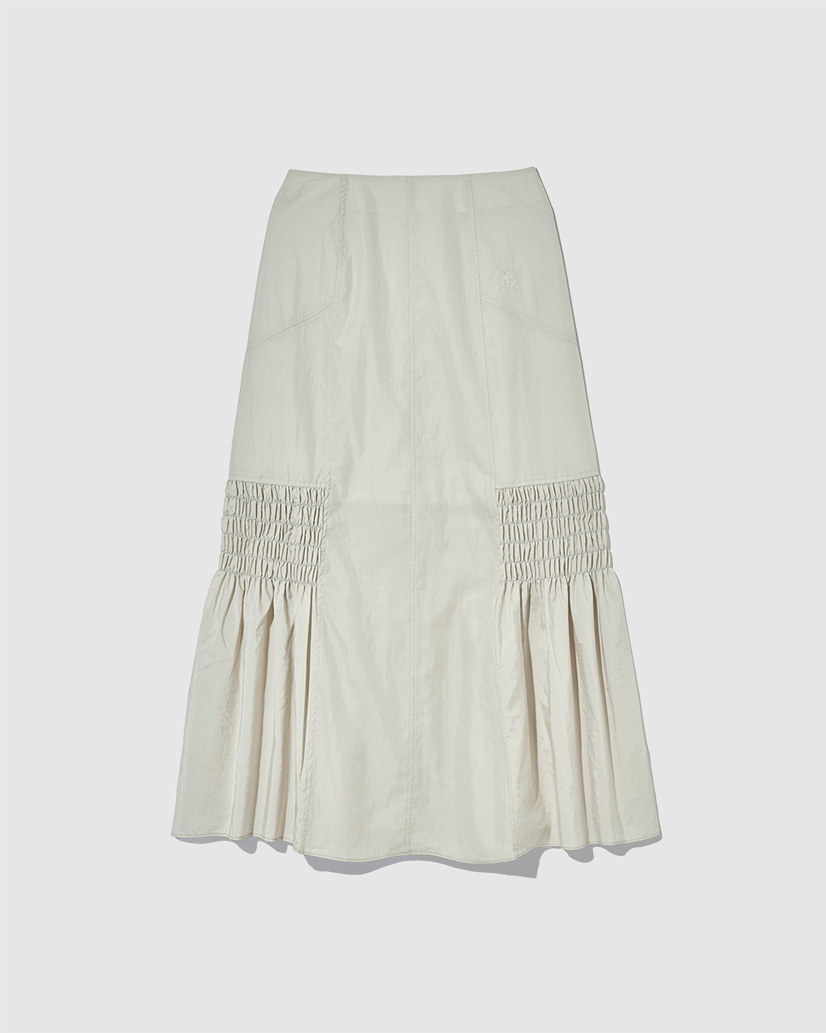 Smocked Mermaid Skirt Light Grey