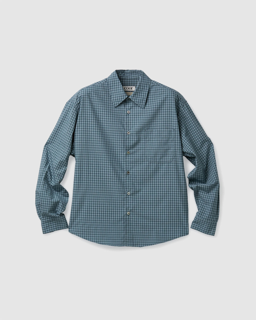 Micro Ombre Check Shirt Navy