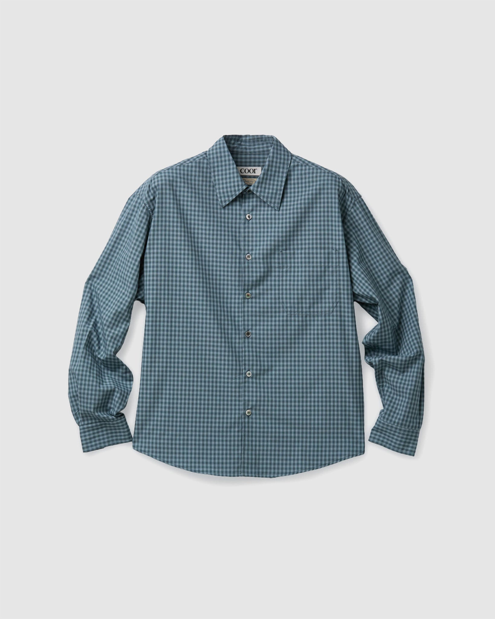 Micro Ombre Check Shirt Navy