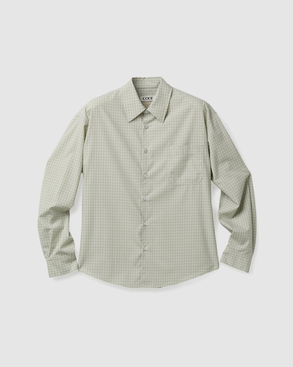 Micro Ombre Check Shirt Pale Green