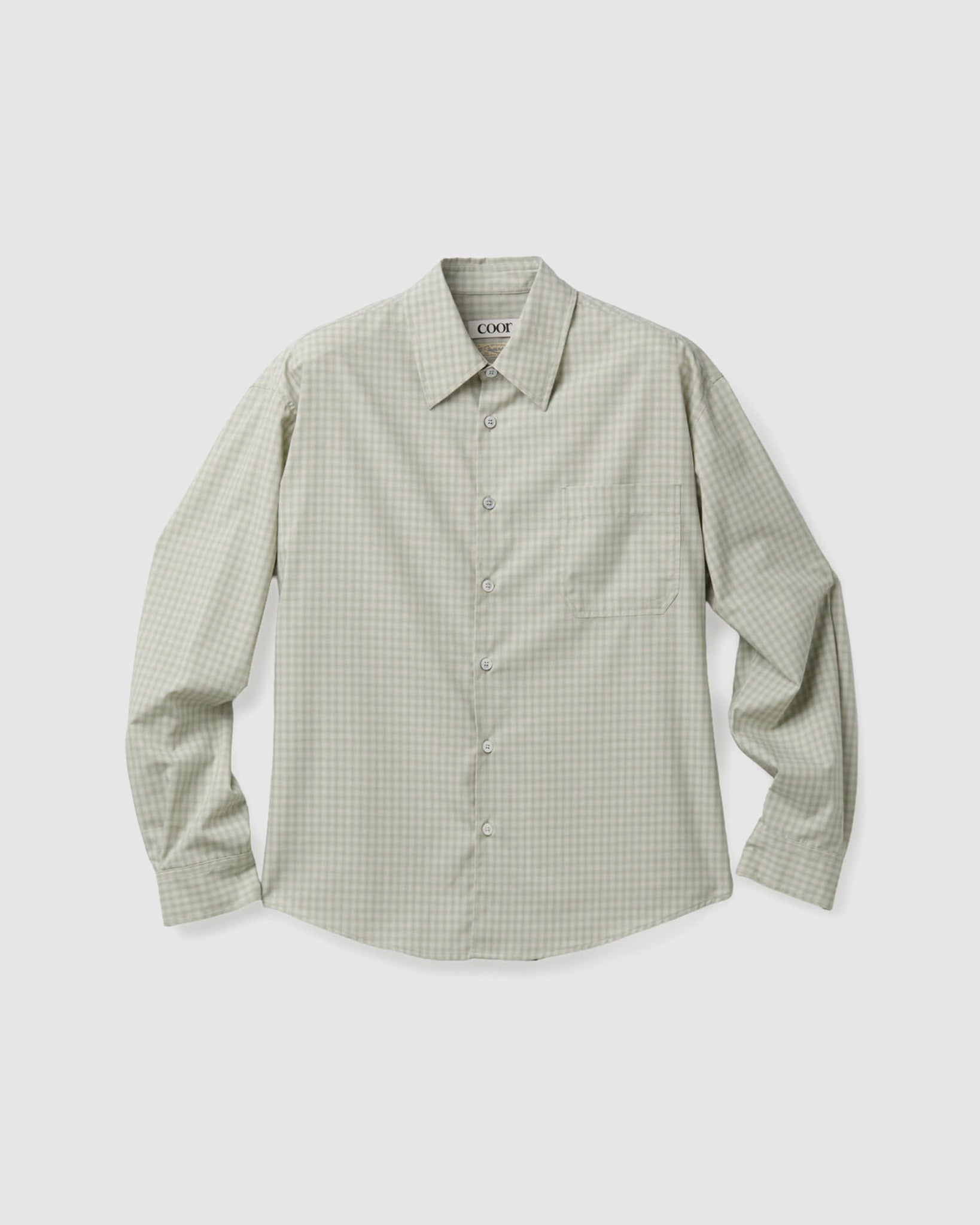 Micro Ombre Check Shirt Pale Green