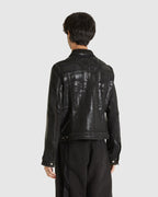 Trucker Jacket Coated Denim Black