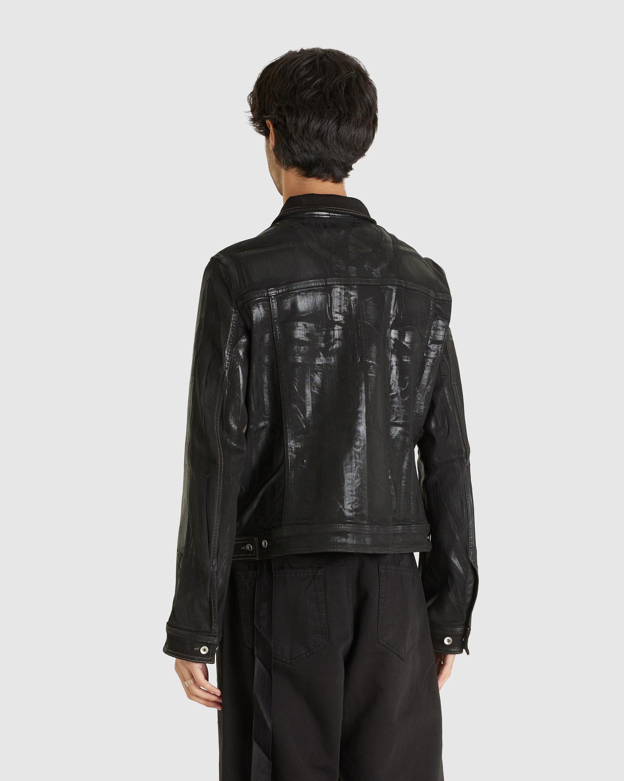 Trucker Jacket Coated Denim Black