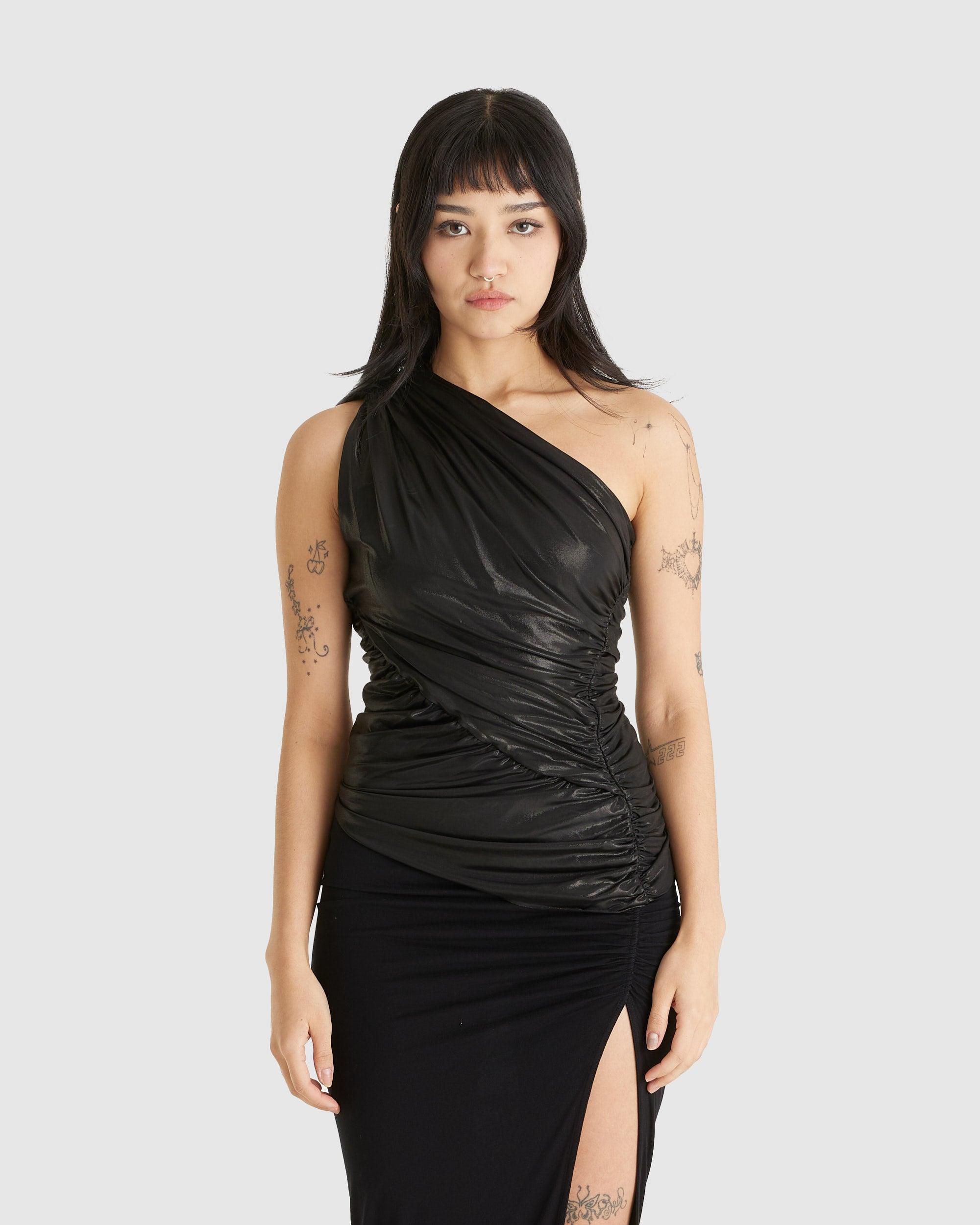 Amira Top Liquid Jersey Black