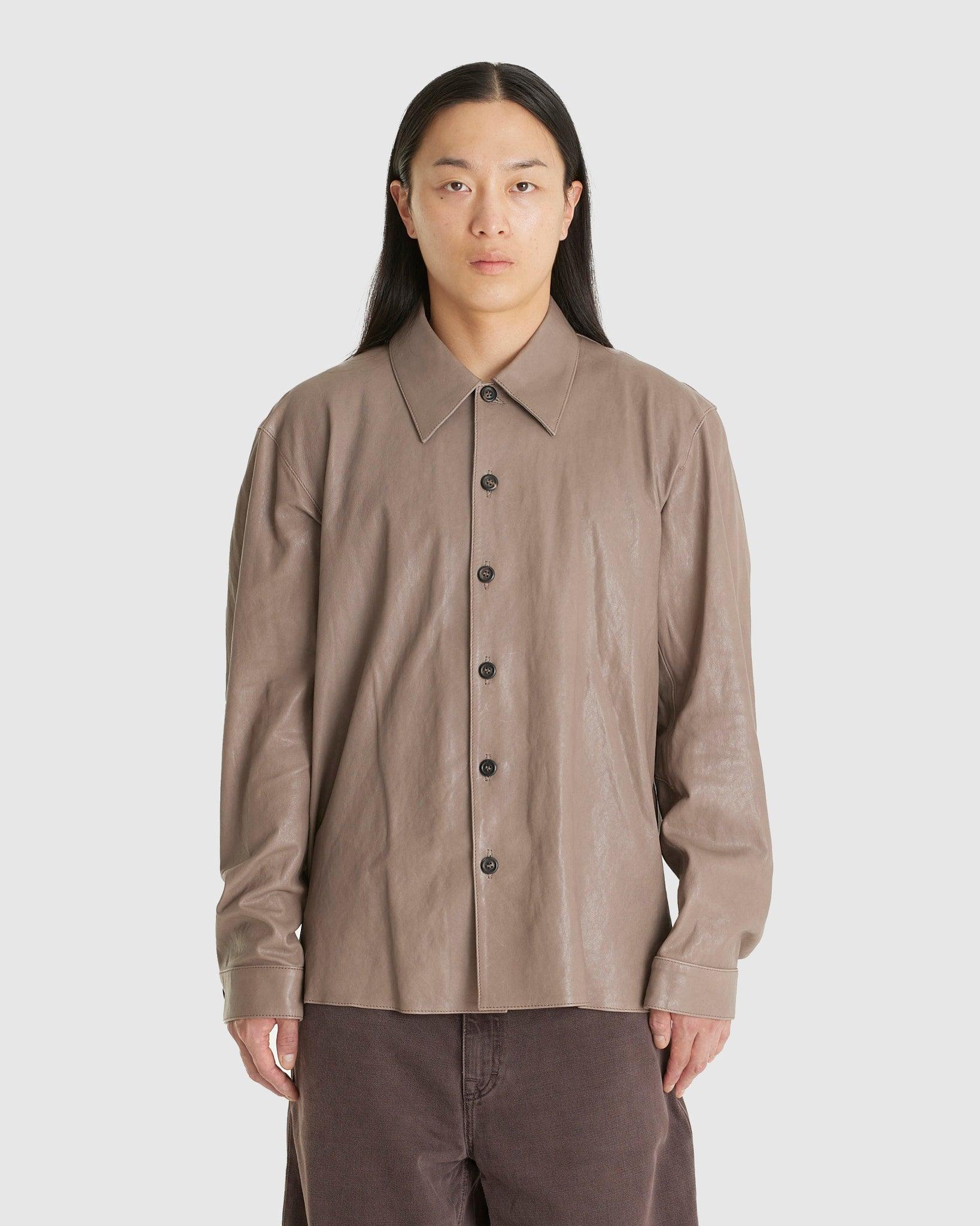 Weilding Shirt 70s Grey Velvet Lamb Skin