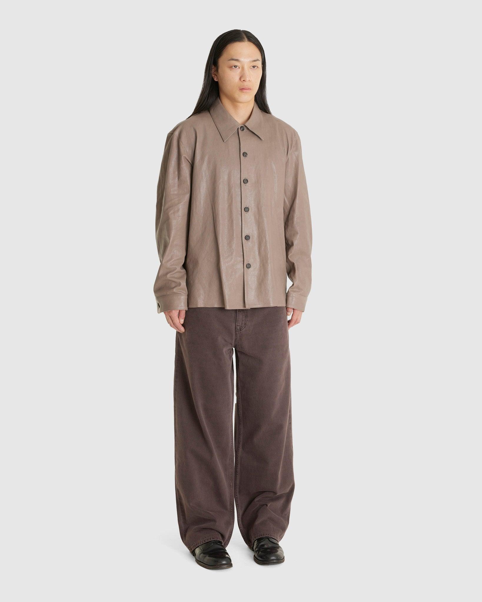 Weilding Shirt 70s Grey Velvet Lamb Skin