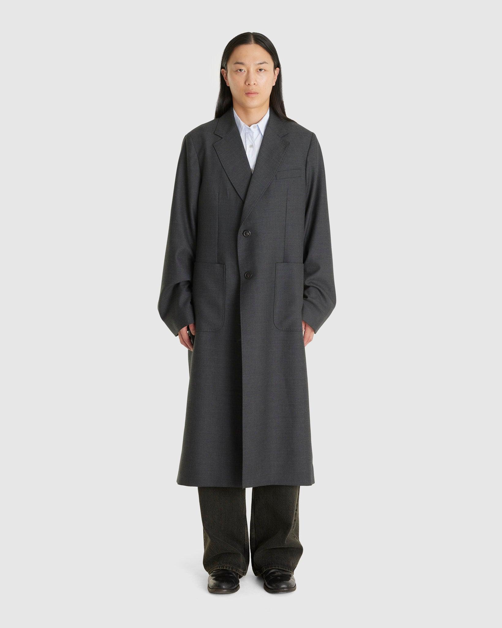 Robe Overcoat Premium Charcoal Office Wool