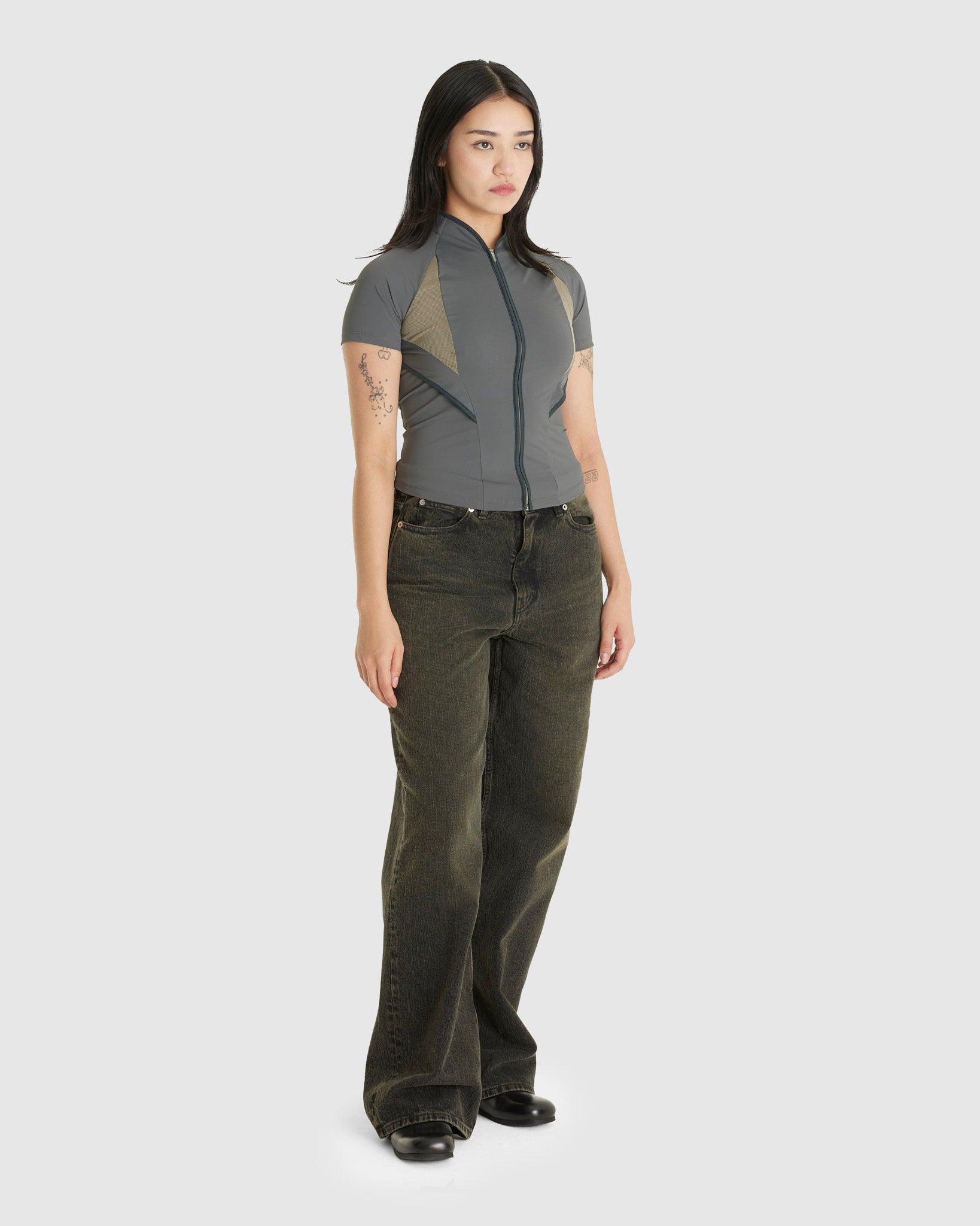 HYEIN SEO Slashed Zip Top Khaki – Chinatown Country Club