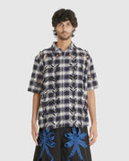 Laser Slashed Shirt Blue Check