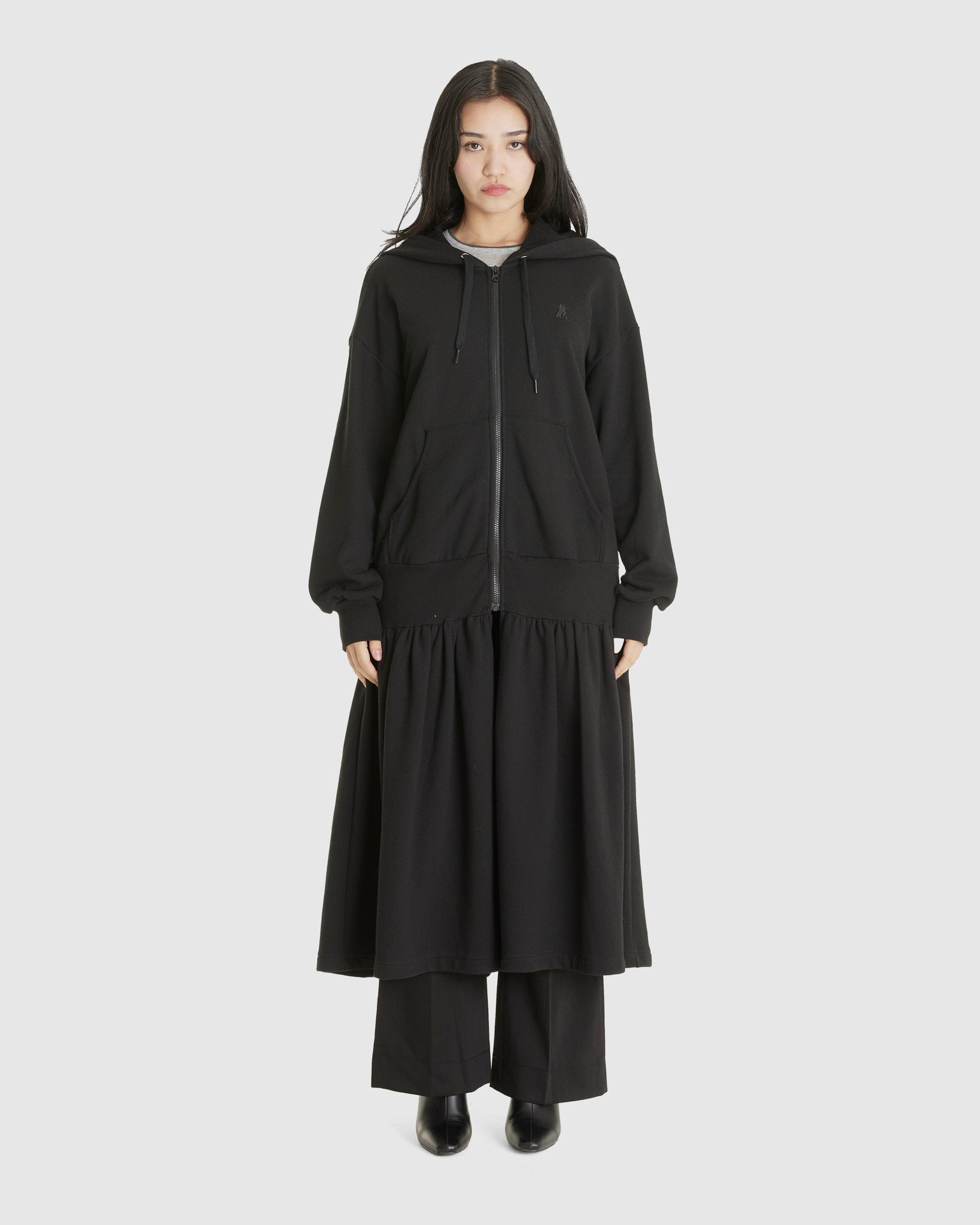 Jersey Shirring Hoodie Jacket