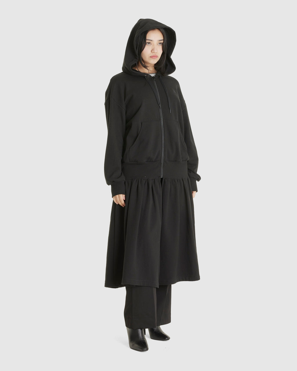 Jersey Shirring Hoodie Jacket