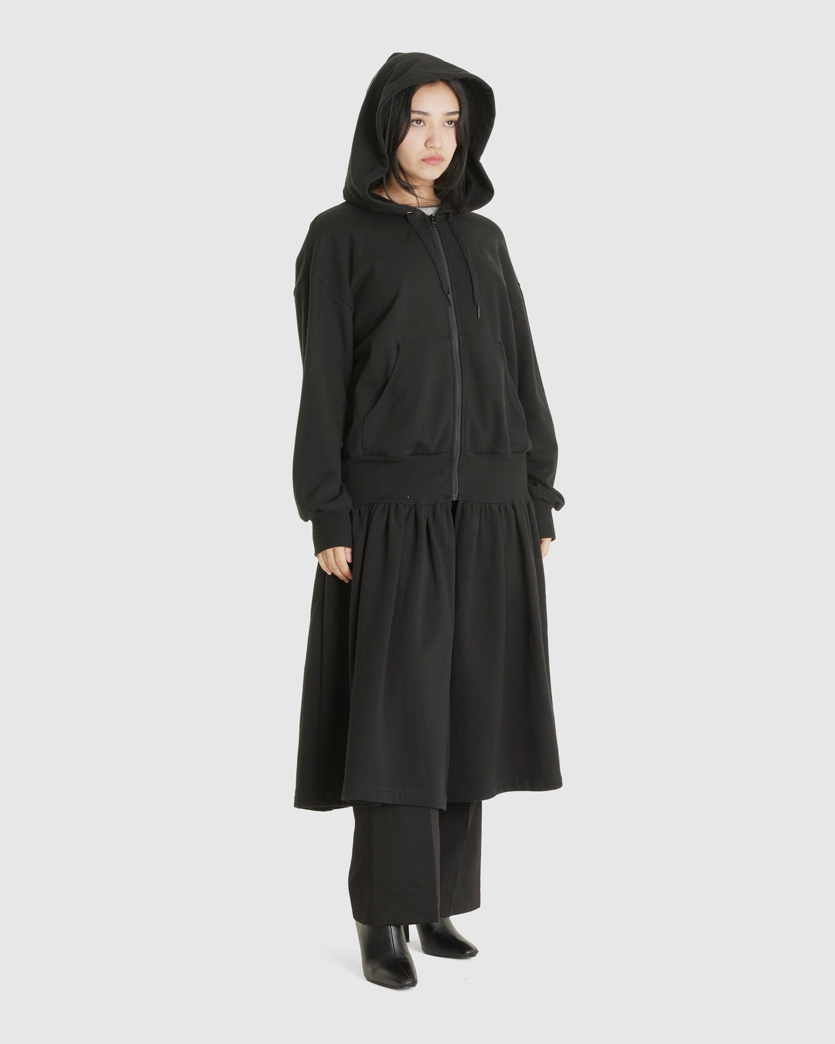 Jersey Shirring Hoodie Jacket