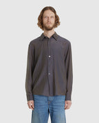 Beyond Shirt Charcoal Bordeaux Cotton Silk