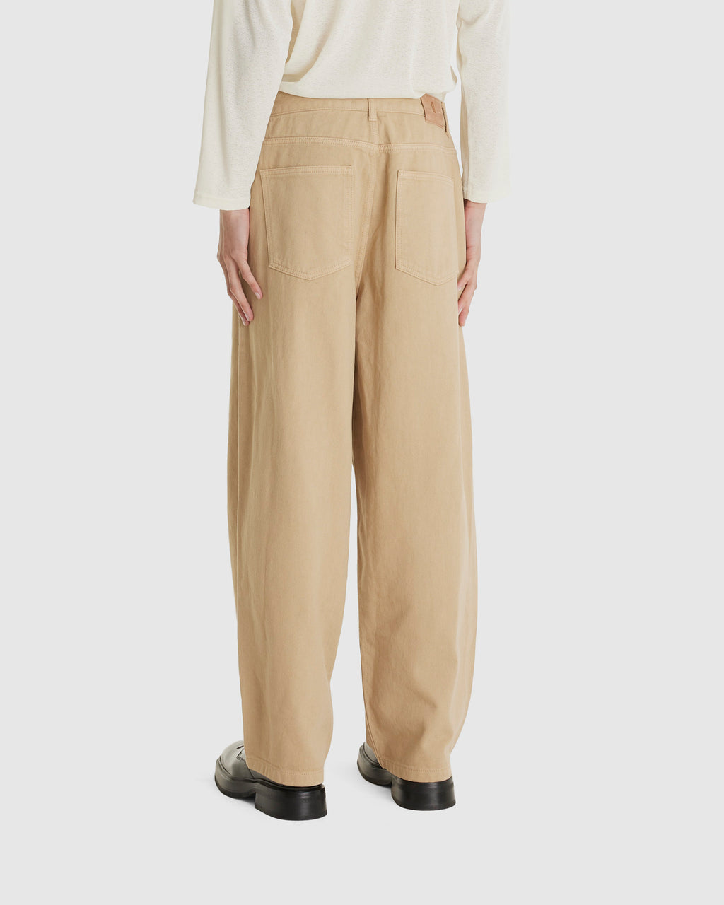 Over-dyeing Wide Tuck Denim Pants Beige