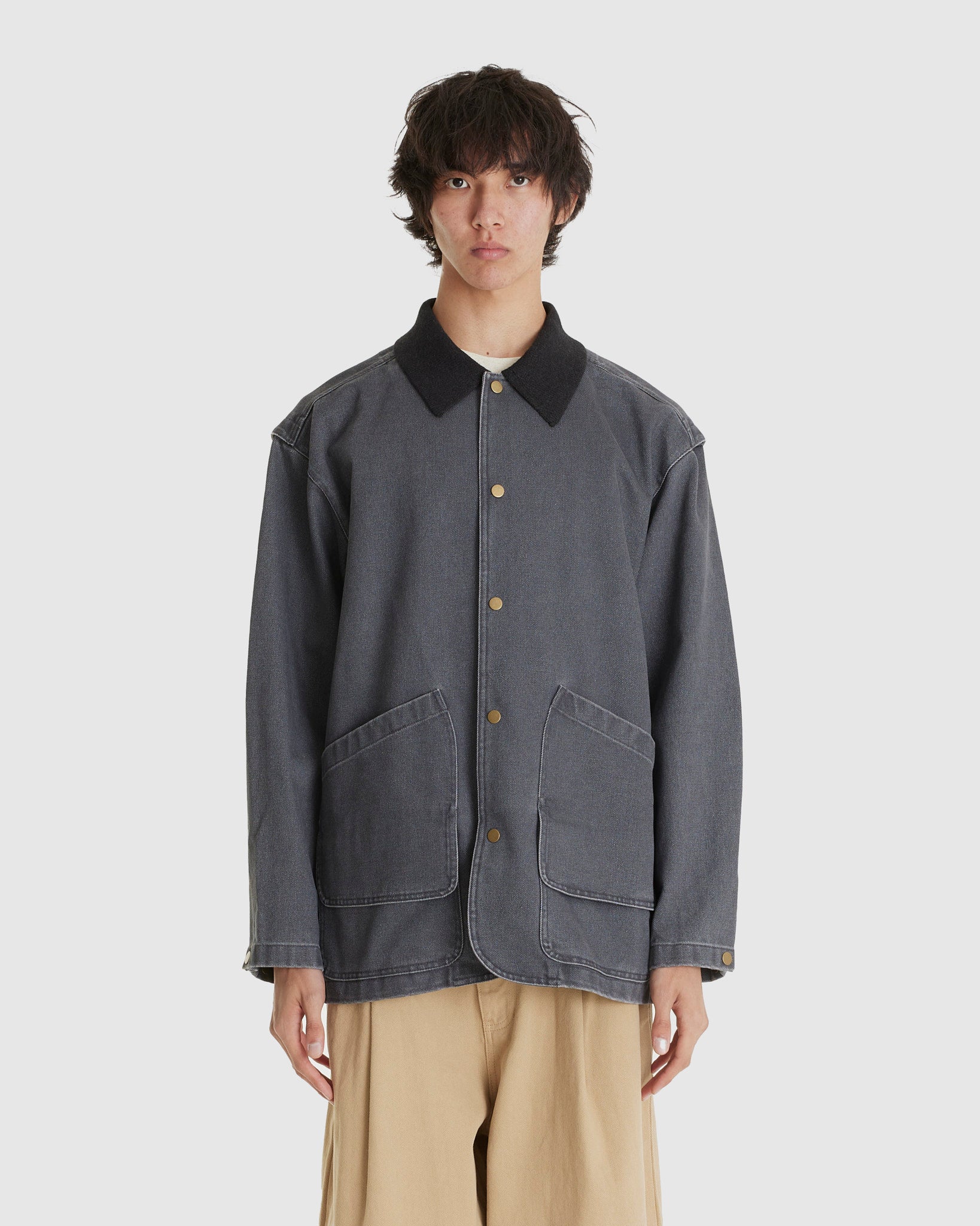 Knit Collar Field Jacket Navy