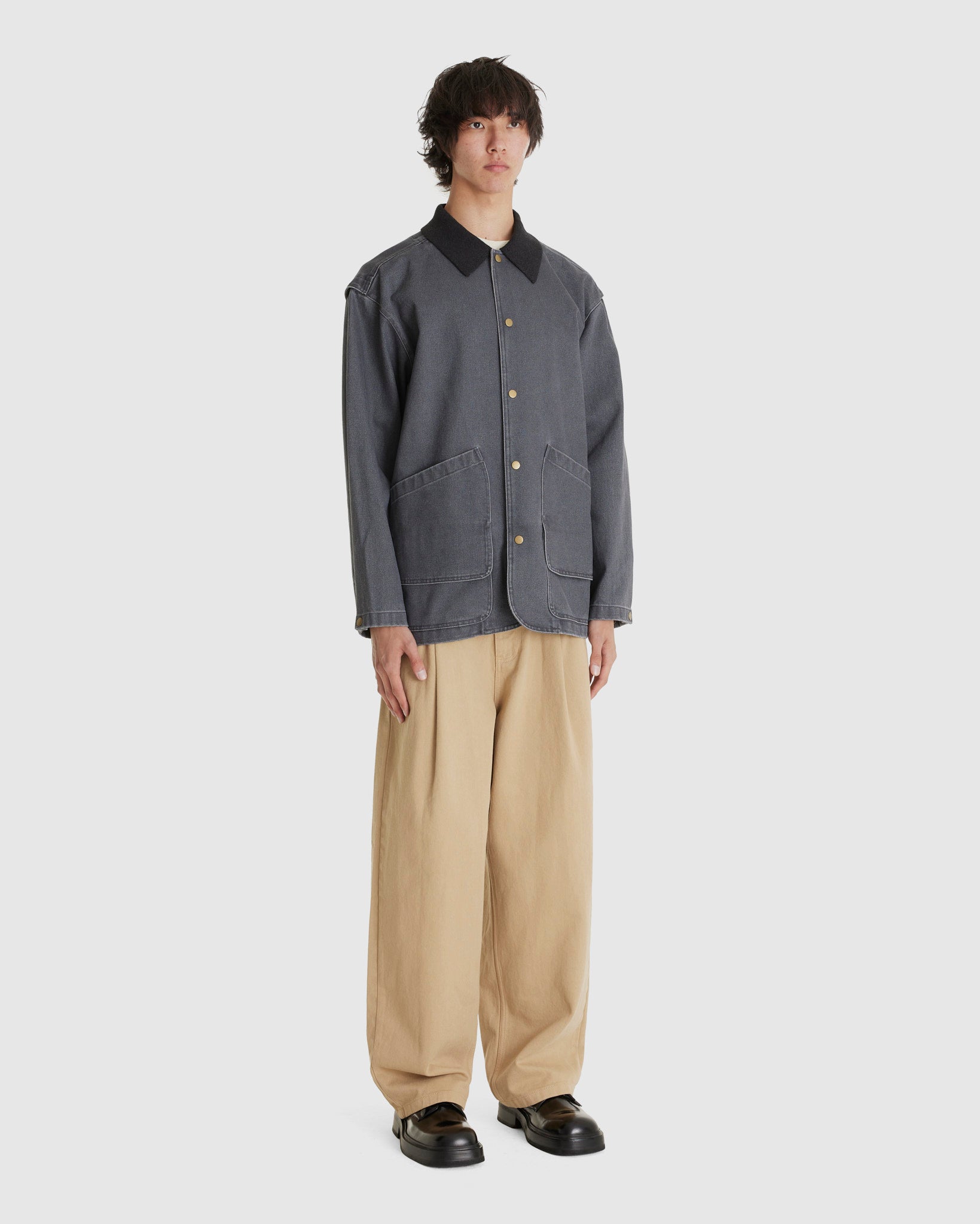 Knit Collar Field Jacket Navy