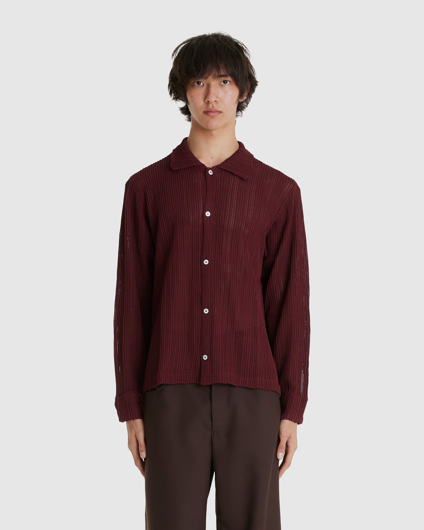 Jacques Shirt Maroon Mesh