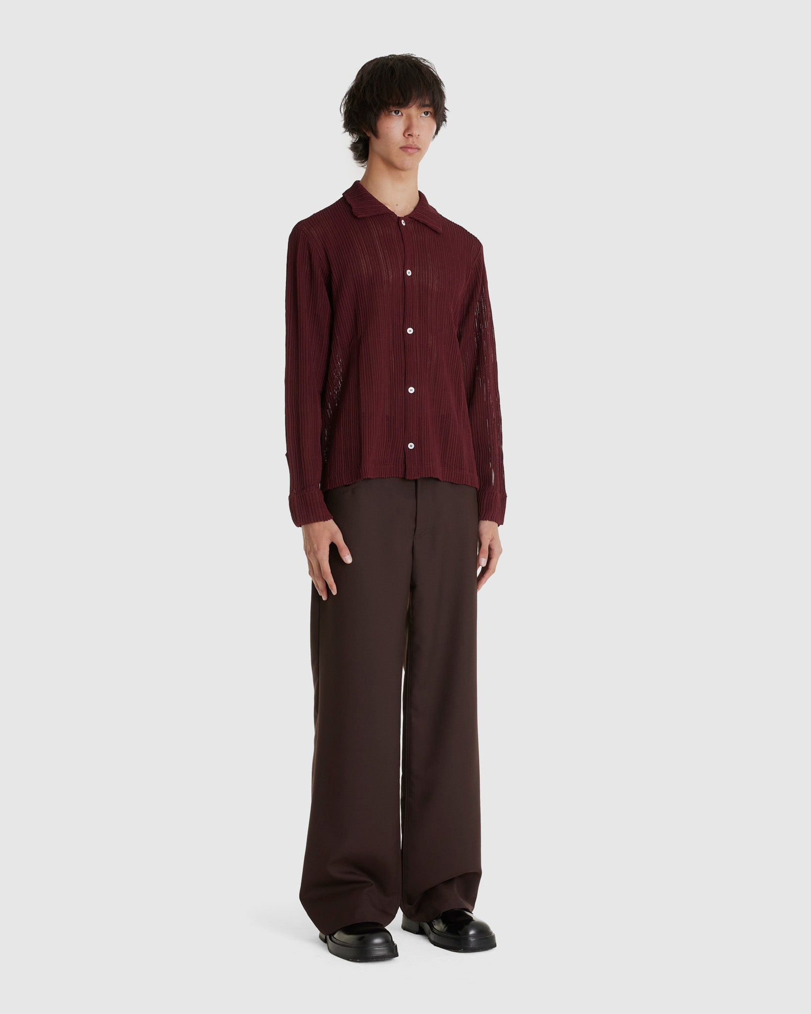 Jacques Shirt Maroon Mesh