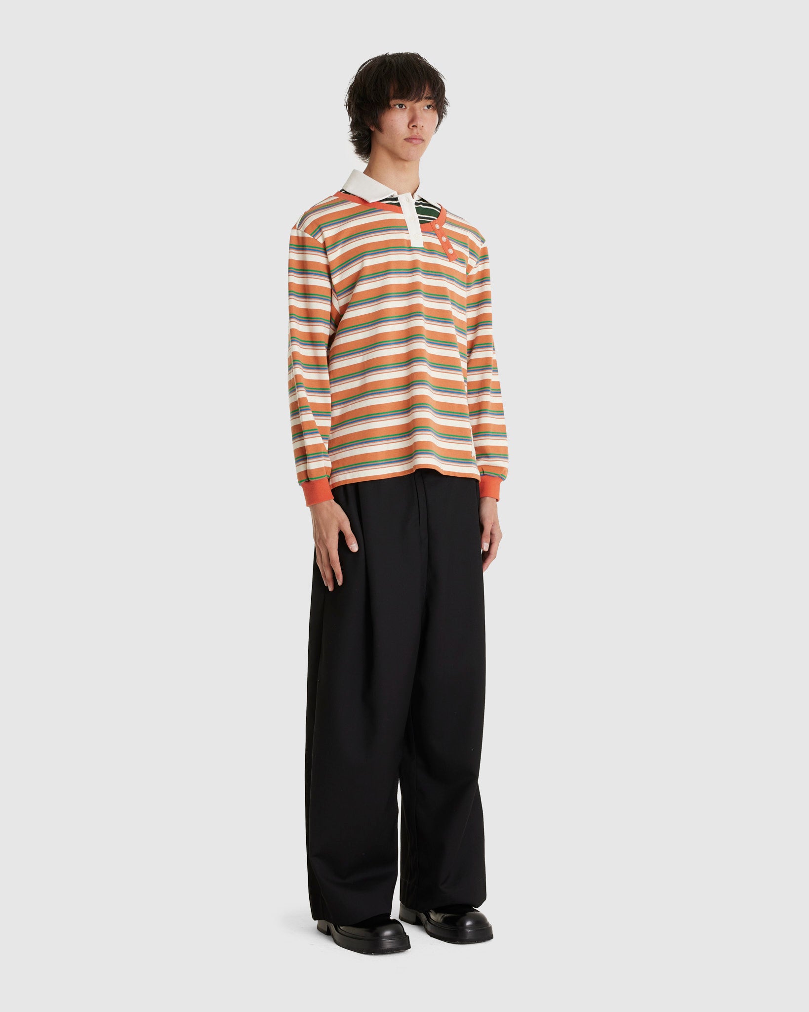 Pique Inserted Long Sleeve T-Shirt