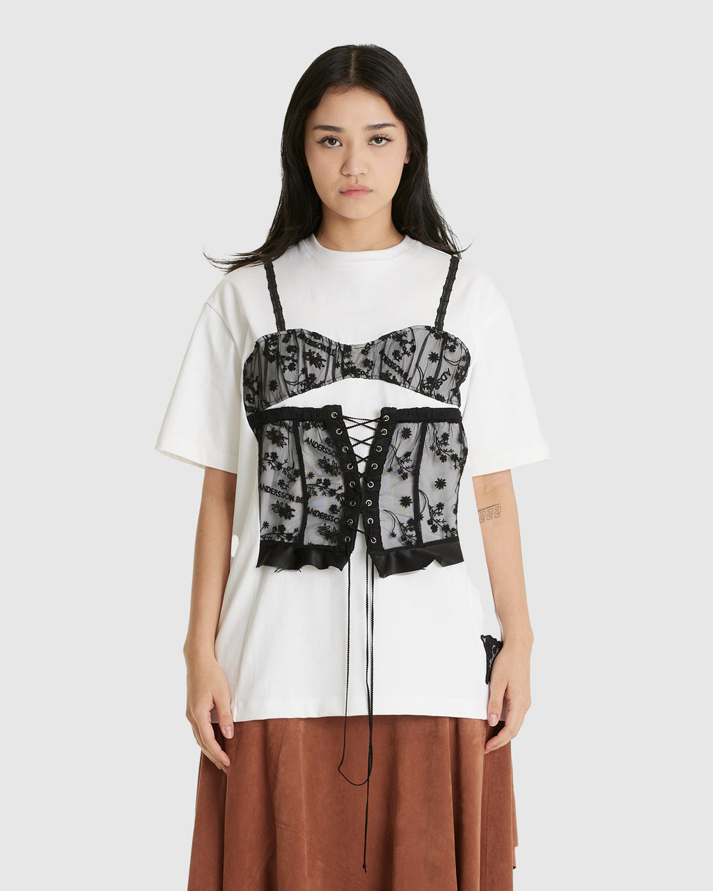 Lace Corset Oversized T-Shirt
