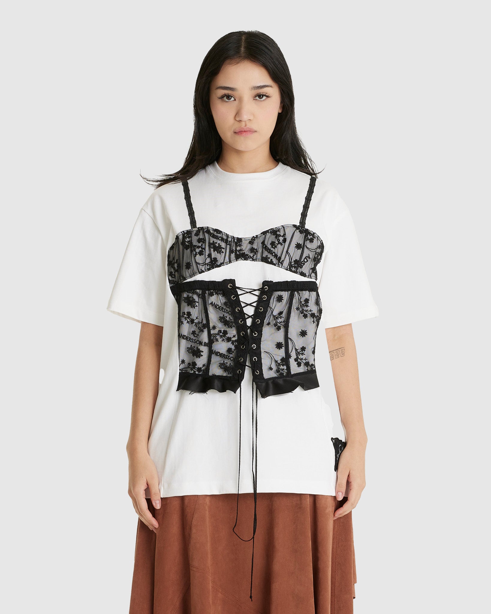 Lace Corset Oversized T-Shirt