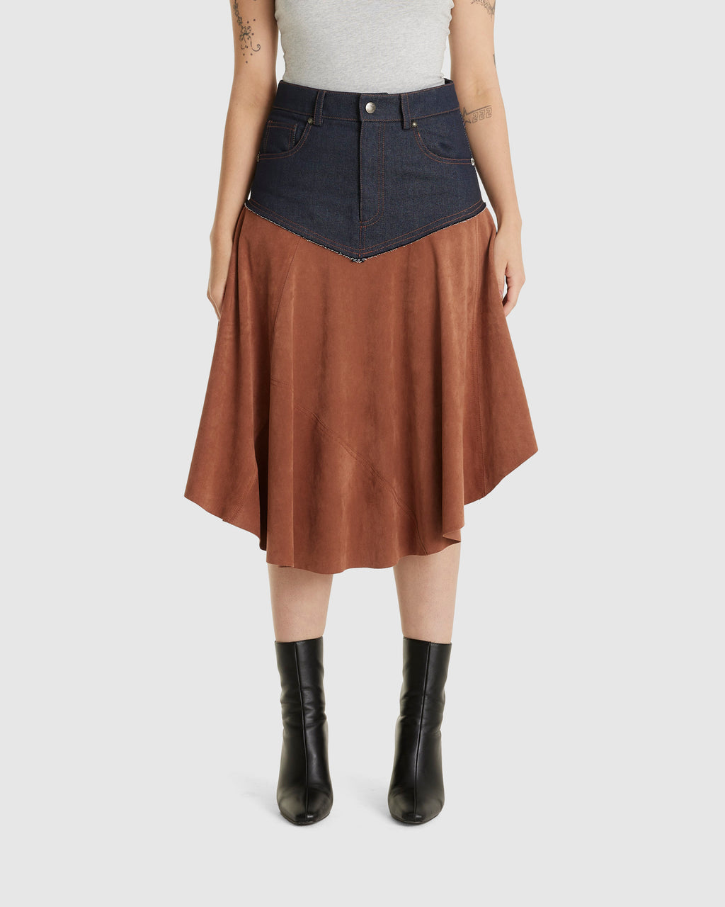 Indigo Faux Suede Fairy Skirt