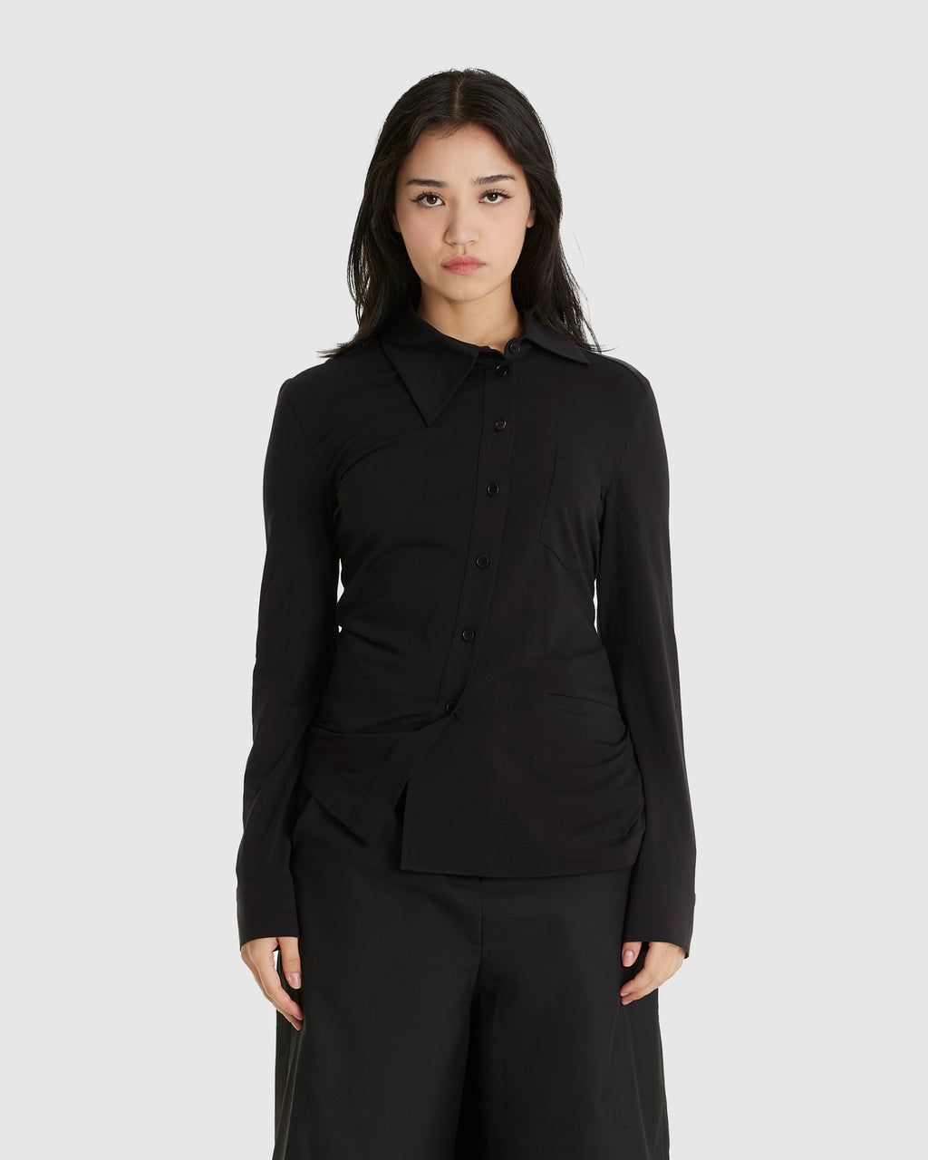 Asymmetric Shirt Black