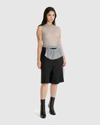 Mesh Frill Sleeveless Top