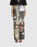 Car Printed Petal Skirt