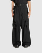 Wide Leg Belted Drape Trousers