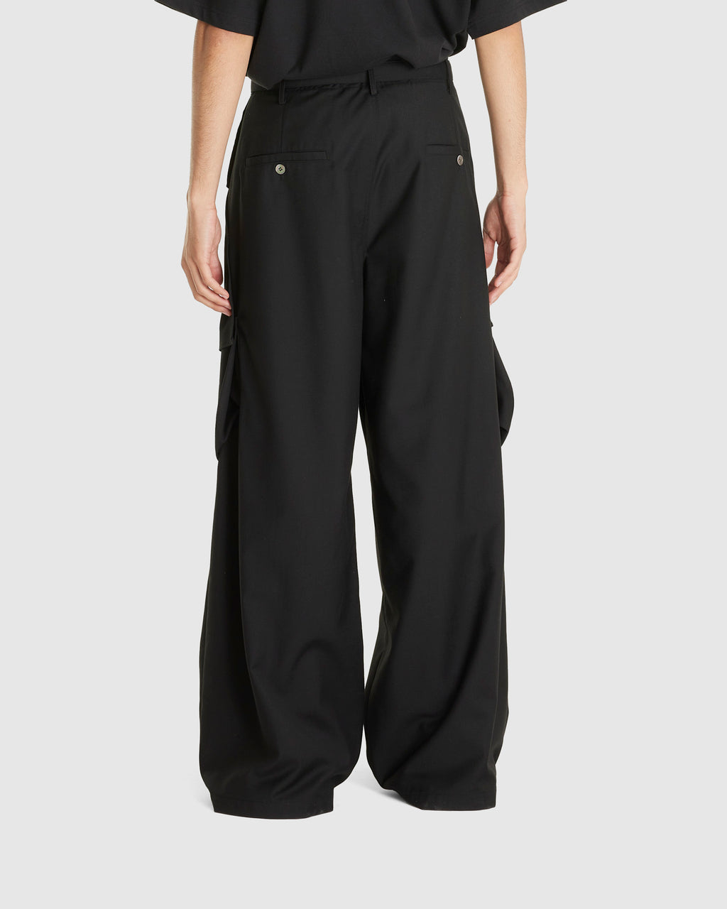 Wide Leg Belted Drape Trousers