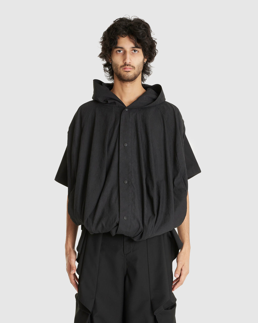 Hooded Balloon jacket Black