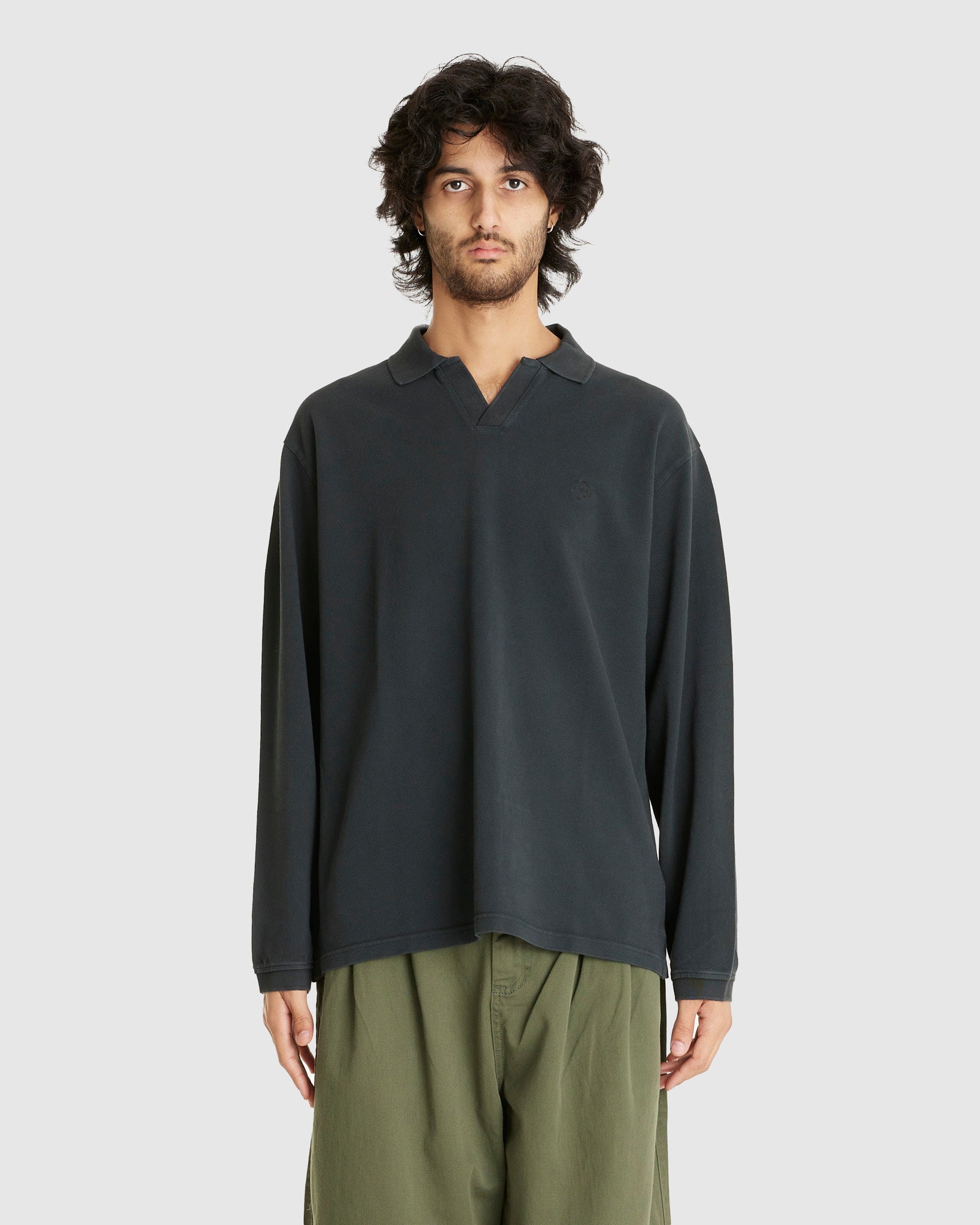 Serge Polo LS Shirt Black