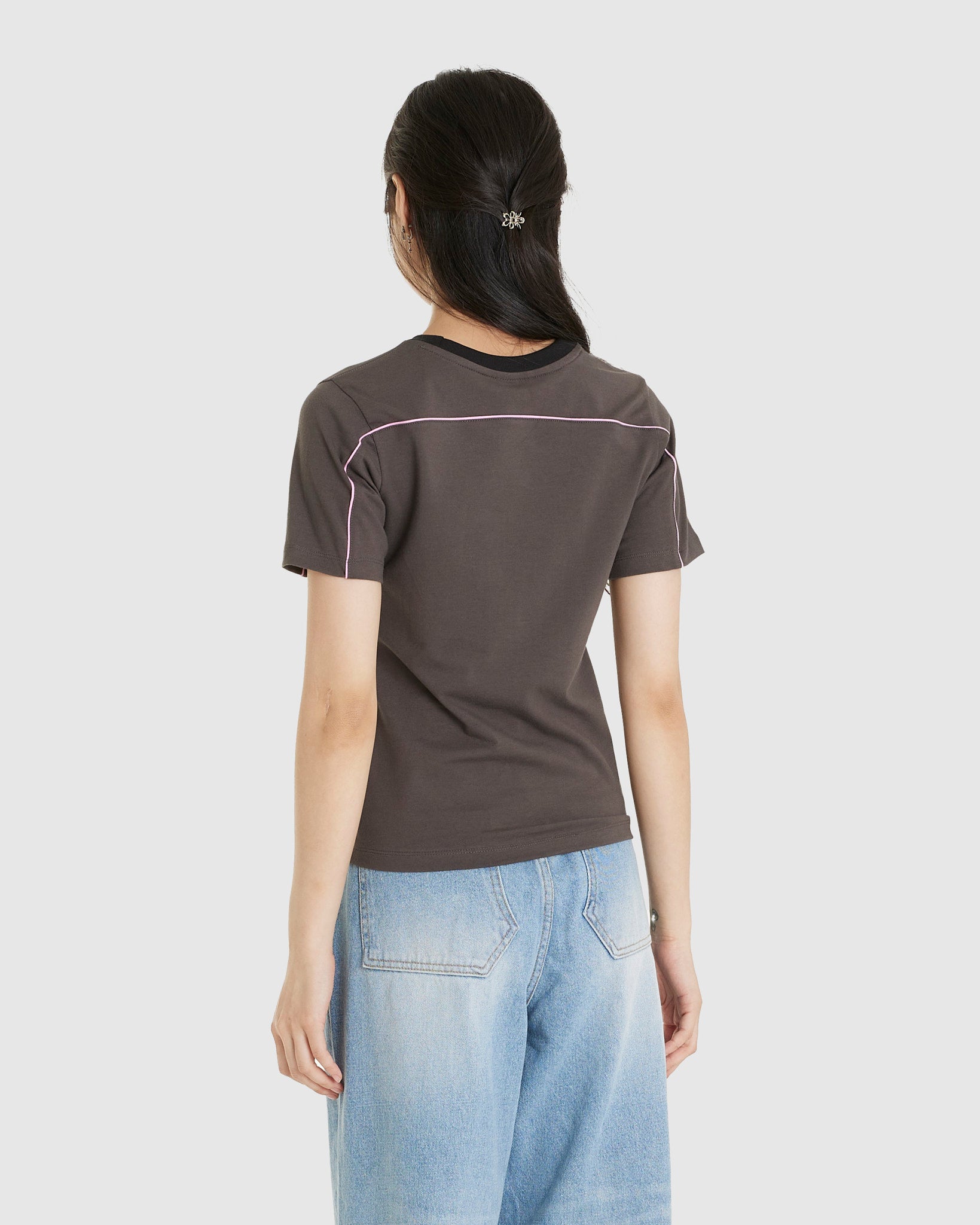 Cycle Half Sleeve Top Charcoal