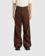 Knee Darted Flare Pants Dark Brown