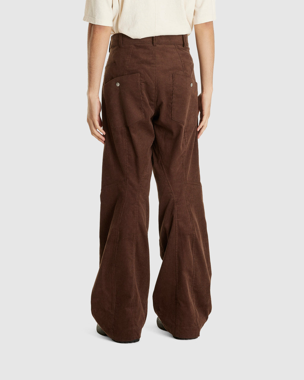 Knee Darted Flare Pants Dark Brown