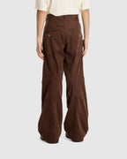 Knee Darted Flare Pants Dark Brown