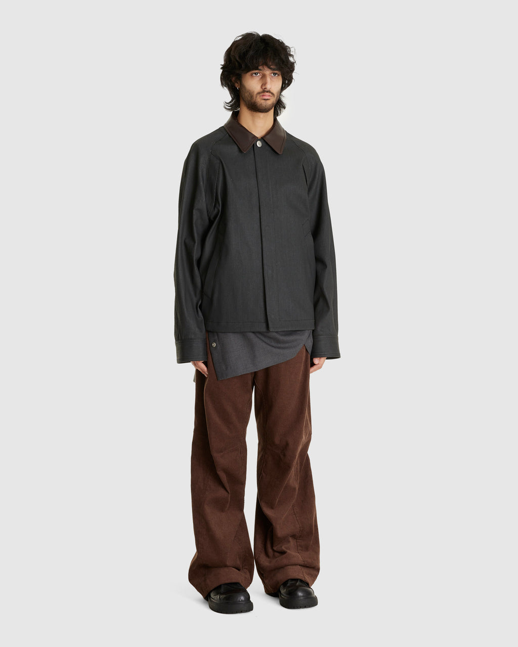 Knee Darted Flare Pants Dark Brown