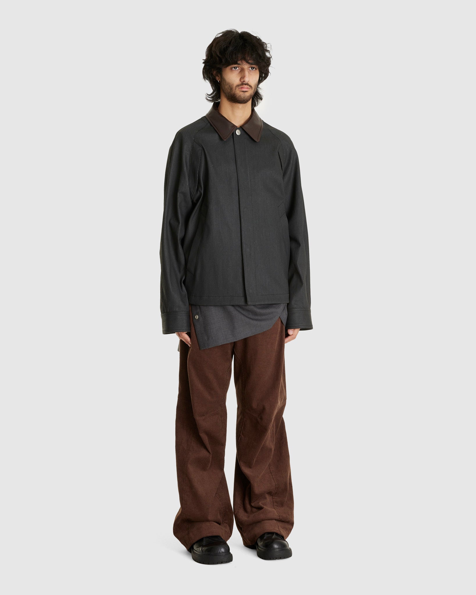 Knee Darted Flare Pants Dark Brown