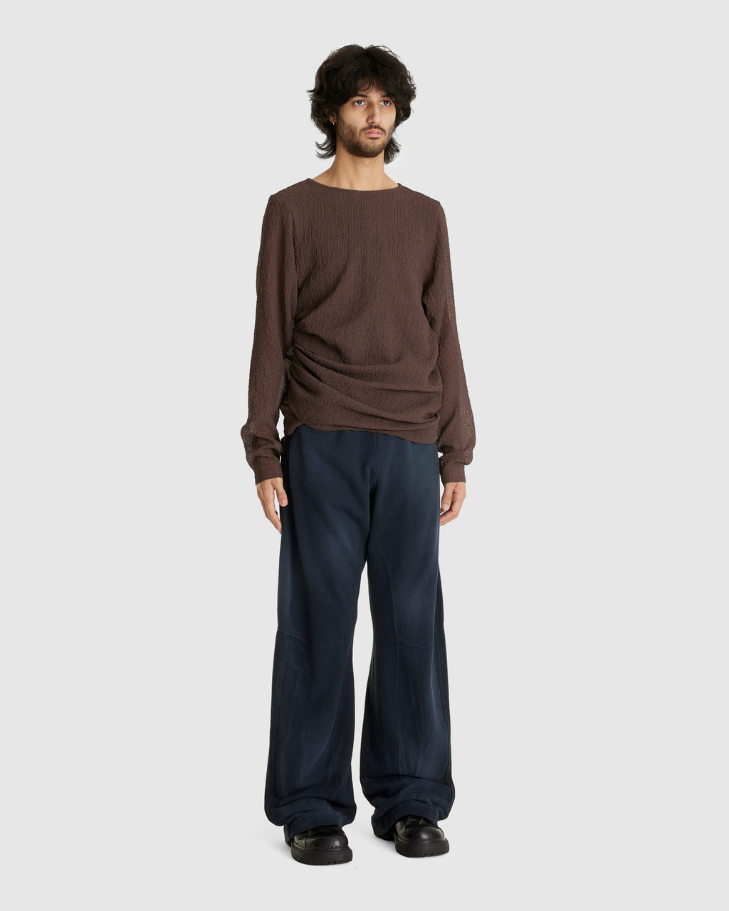 Knee Darted Flare Pants Navy