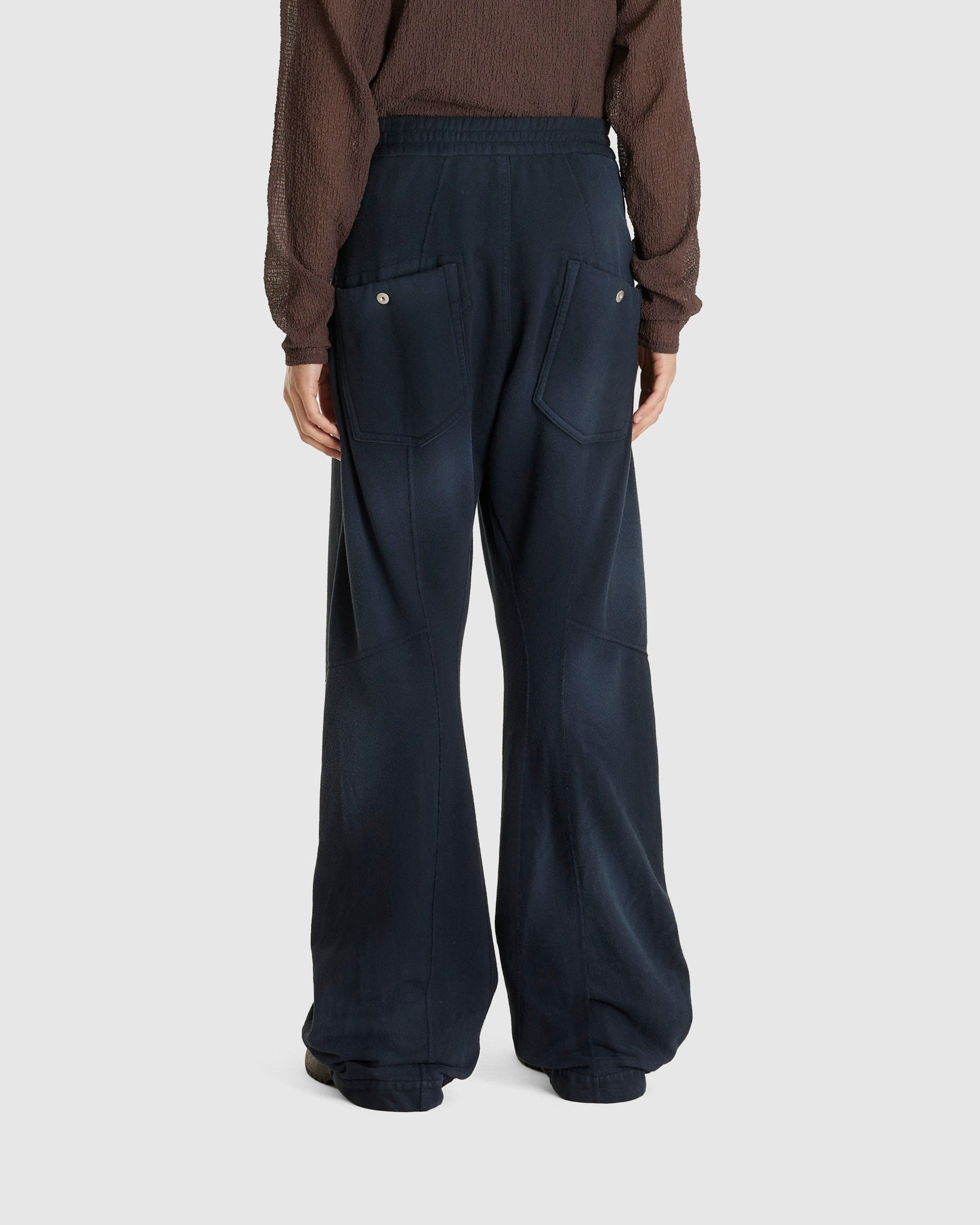 Knee Darted Flare Pants Navy