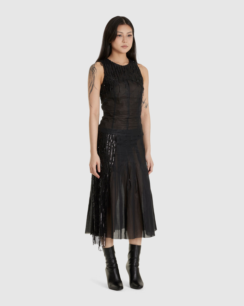 Dripping Pleat Around Skirt