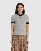 Moon Logo Jersey Fitted T-Shirt Grey