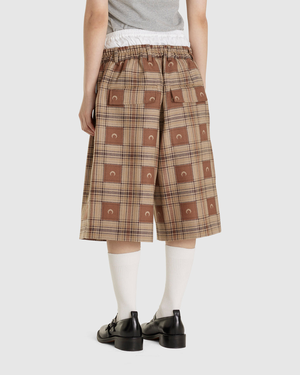 Moon Checks Jacquard Double Waisted Shorts