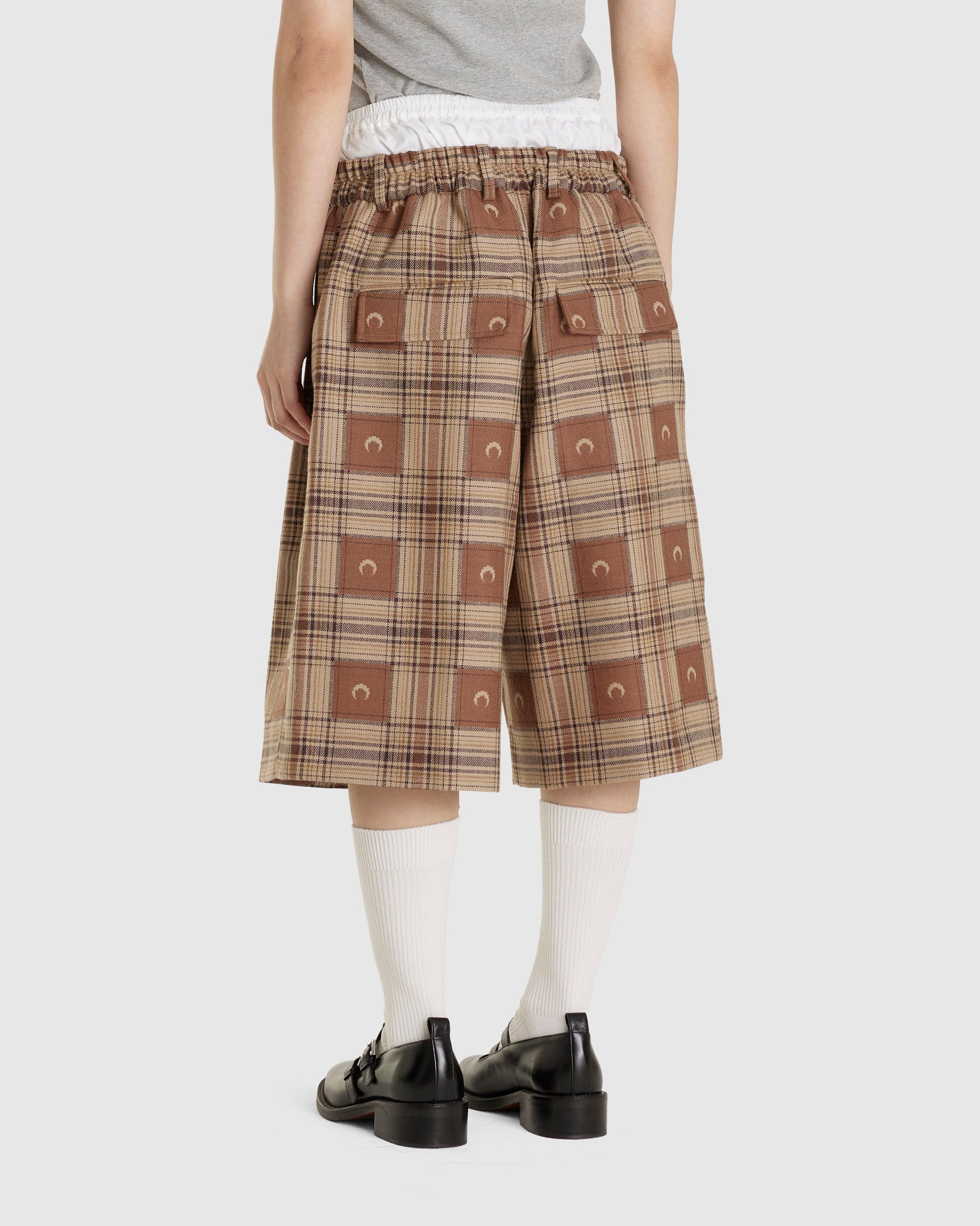 Moon Checks Jacquard Double Waisted Shorts