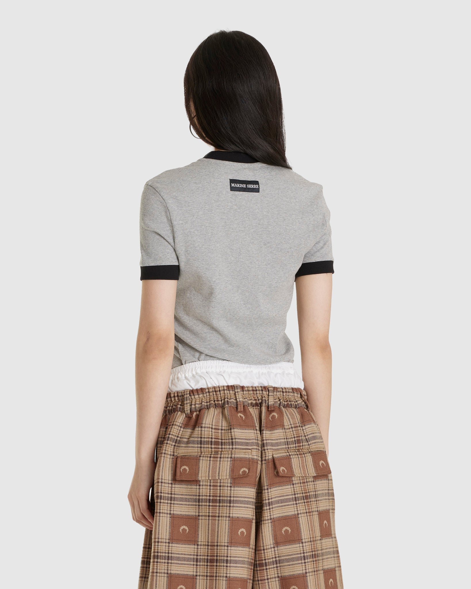 Moon Logo Jersey Fitted T-Shirt Grey